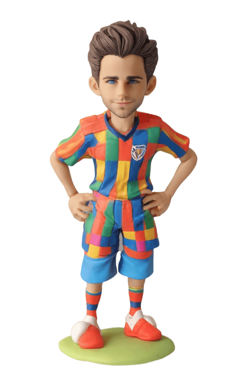 Custom Soccer Star Kicking Bobblehead,John Shares His Playful Soccer Moment with a Custom Bobblehead