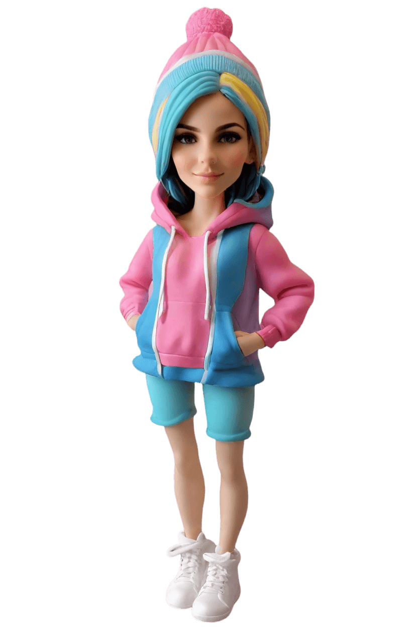 Custom Athlete Chic Bobblehead,She Just Created Her Own Sporty Bobblehead! 🏀🎉