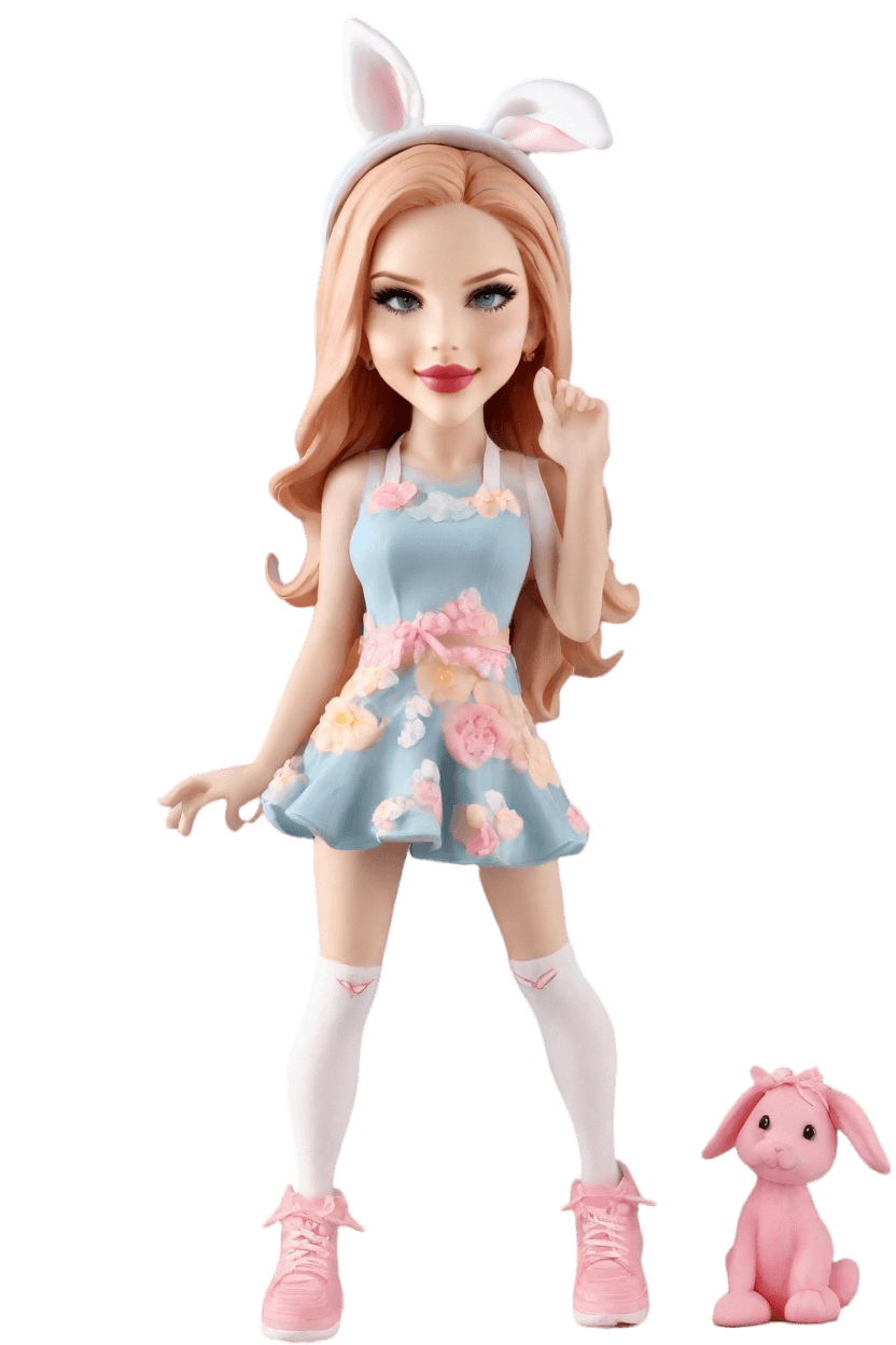 Custom Easter Playful Bobblehead,She Created Her Own Cheeky Easter Bunny Bobblehead!