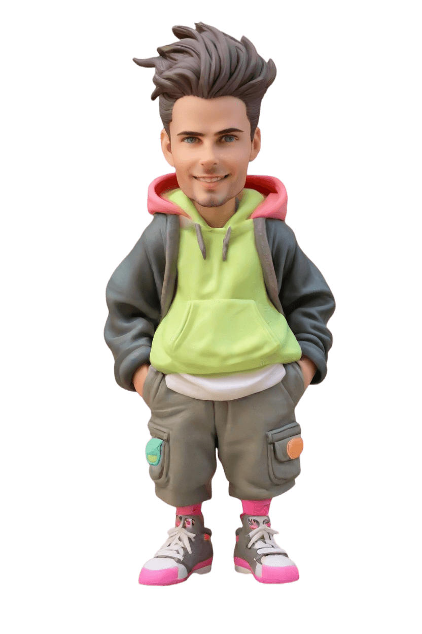 Casual Cool Custom Bobblehead,He Made His Own Casual Slouch Bobblehead Doll!