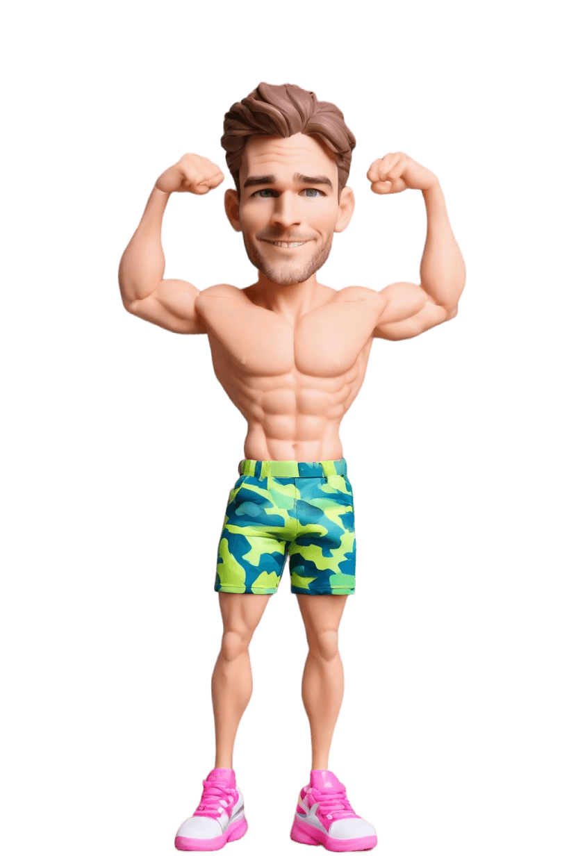 Custom Fitness Fun Bobblehead,John Shares His Make Your Own Bobblehead Flexing Journey