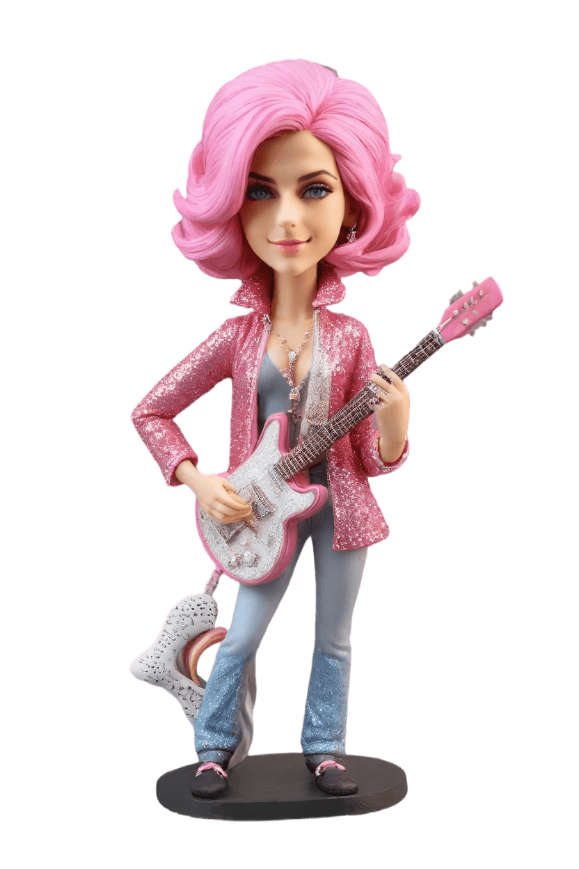 Custom Rockstar Custom Bobblehead,She Just Created Her Rockstar Bobblehead!