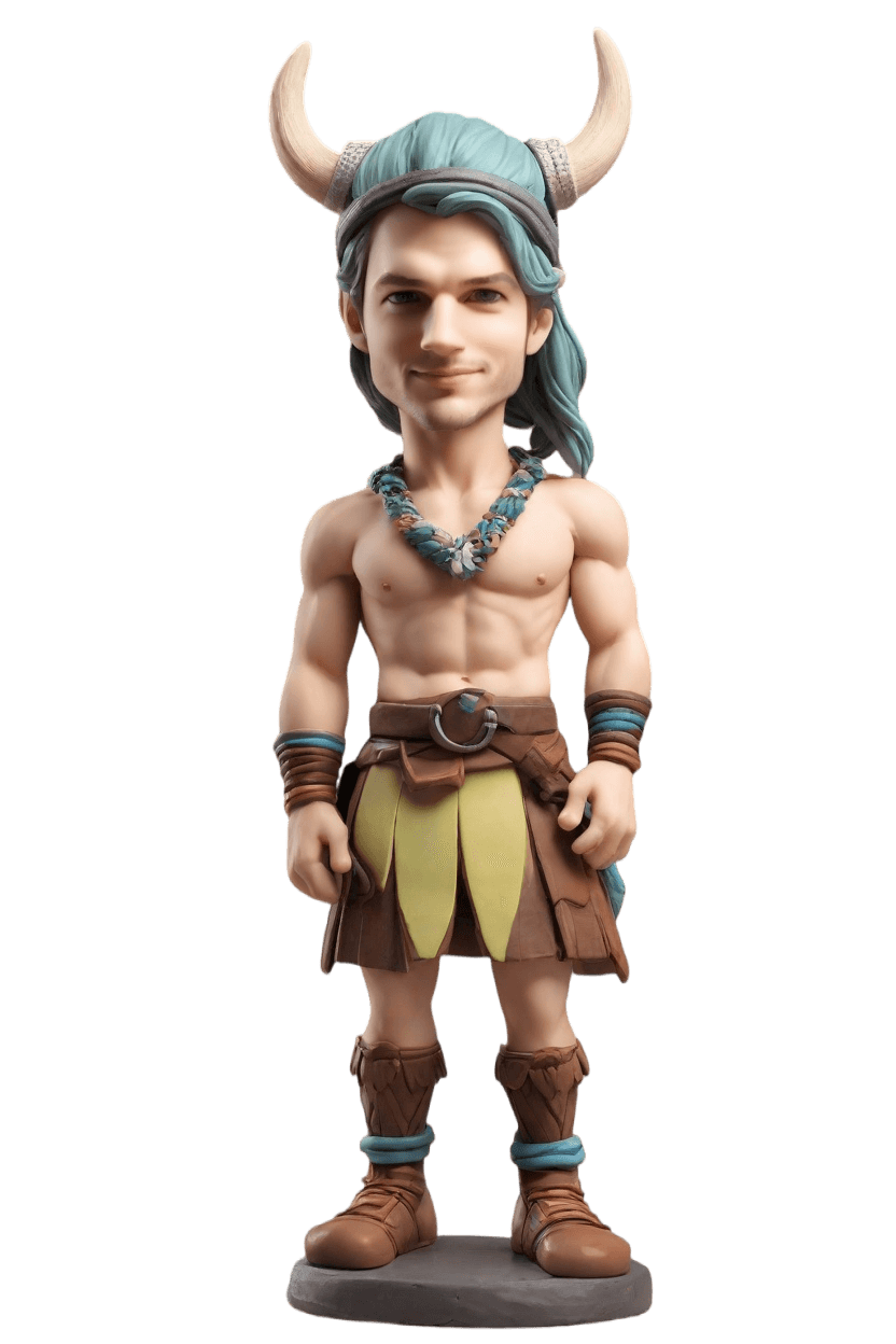 Custom Heroic Pose Bobblehead,He Made His Own Viking-Hawaiian Bobblehead!