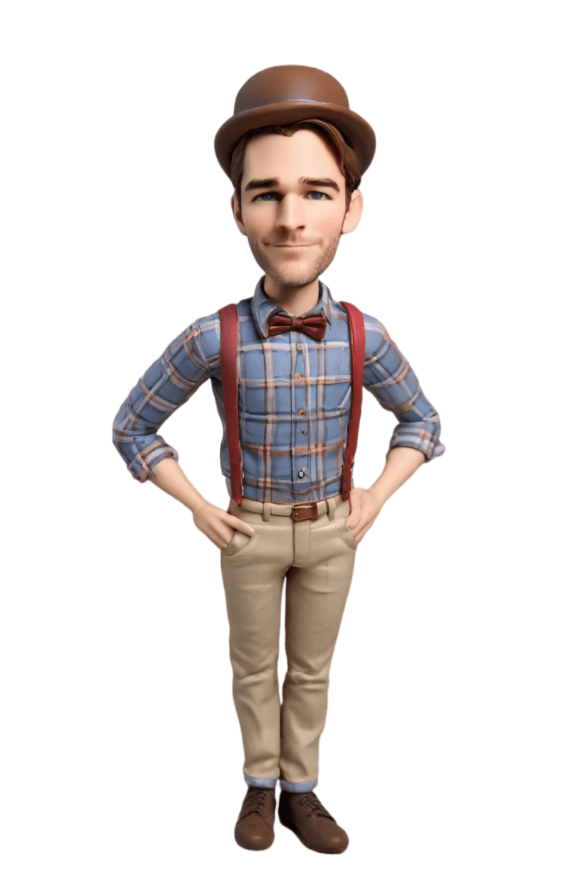 Casual Charm Custom Bobblehead,He Made His Own Bobblehead Doll! 🎩