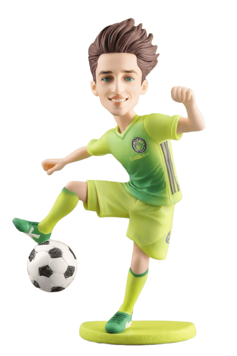 Soccer Fun Custom Bobblehead,John Shares His Playful Soccer Kick Bobblehead