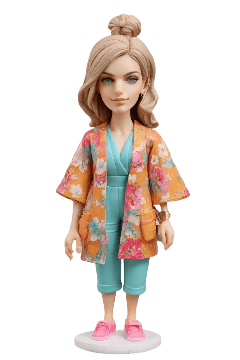 Custom Housewarming Joyful Bobblehead,She Created Her Own Joyful Housewarming Bobblehead Doll!