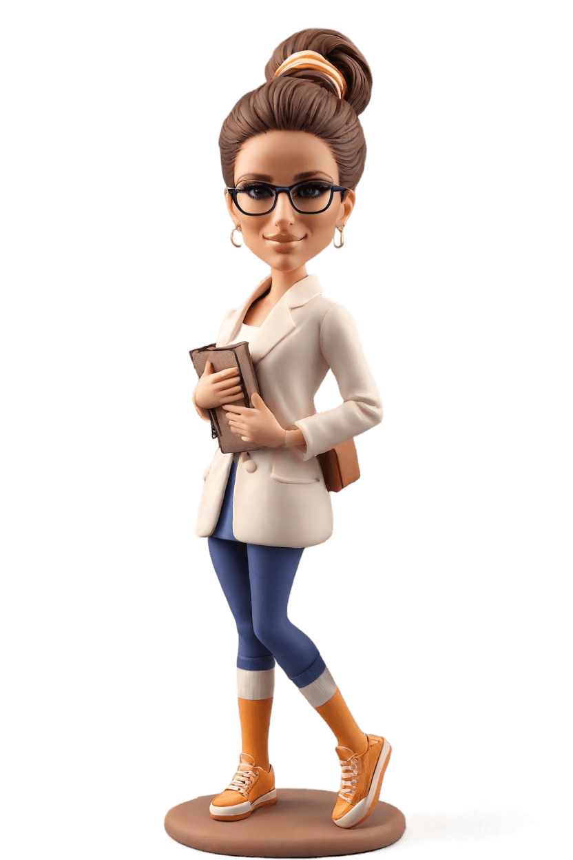 Custom Cheerful Educator Chic Bobblehead,She Created a Cheerful Educator Bobblehead!