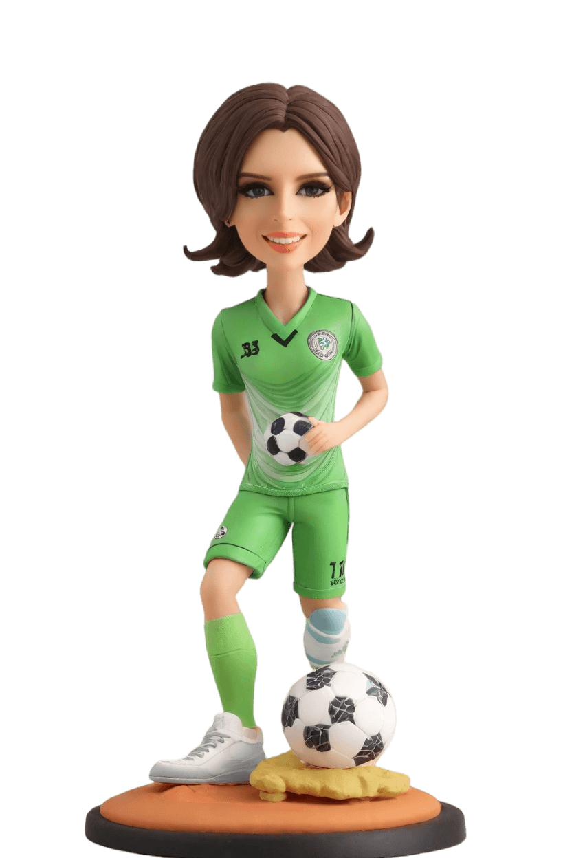 Custom Soccer Star Figurine Bobblehead,She Kicks Goals: Make Your Own Bobblehead Doll