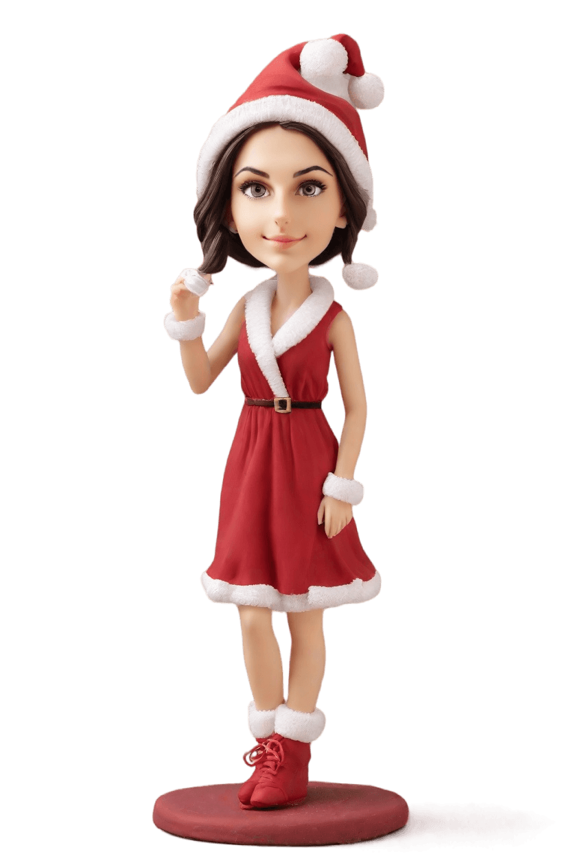 Custom Christmas Joyful Bobblehead,She Created a Joyful Christmas Bobblehead Doll!