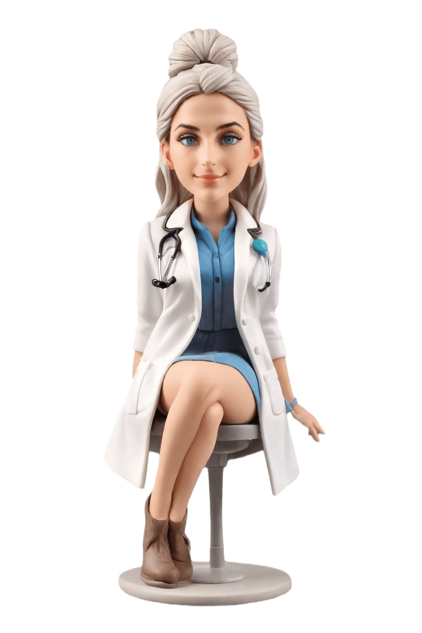 Custom Medical Chic Bobblehead,Nurse's Cheeky Stethoscope Bobblehead Adventure