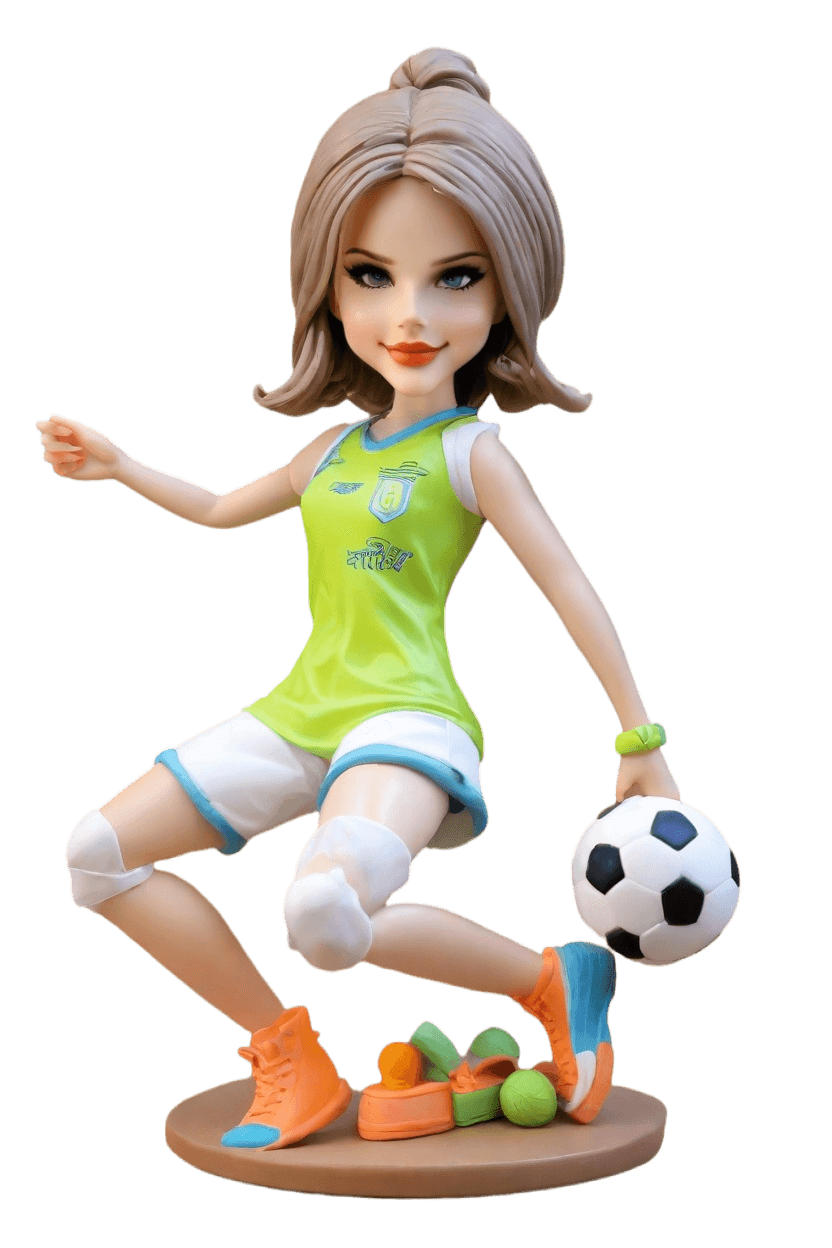 Custom Soccer Star Figurine Bobblehead,She Kicks Goals and Hearts: Create Your Own Bobblehead Doll