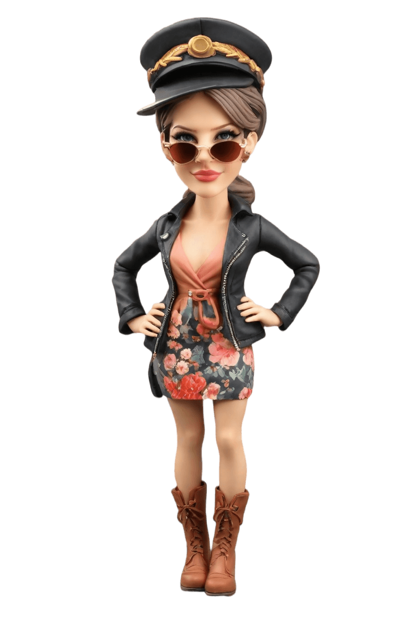 Custom Pilot Chic Bobblehead,She Made Her Own Bobblehead Doll in Pilot Style!
