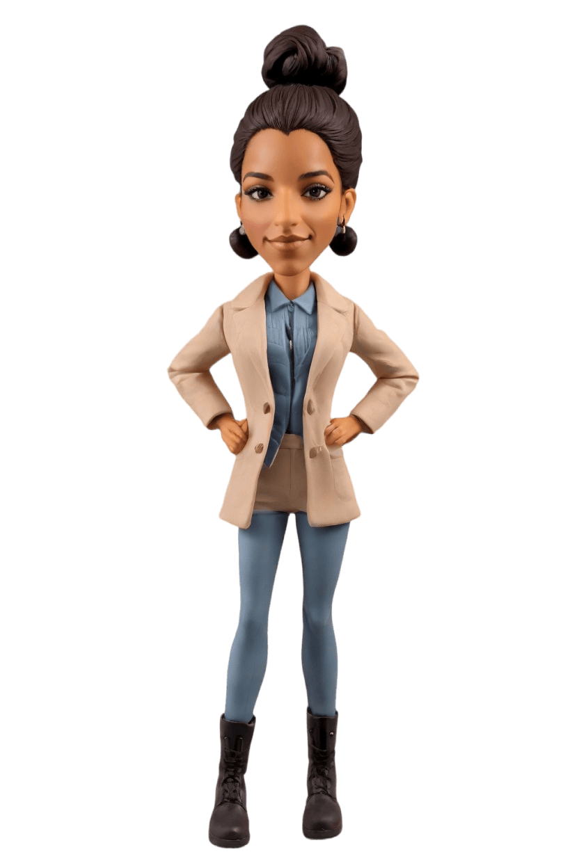 Custom Architectural Statement Bobblehead,She Created Her Own Bobblehead in a Blazer!