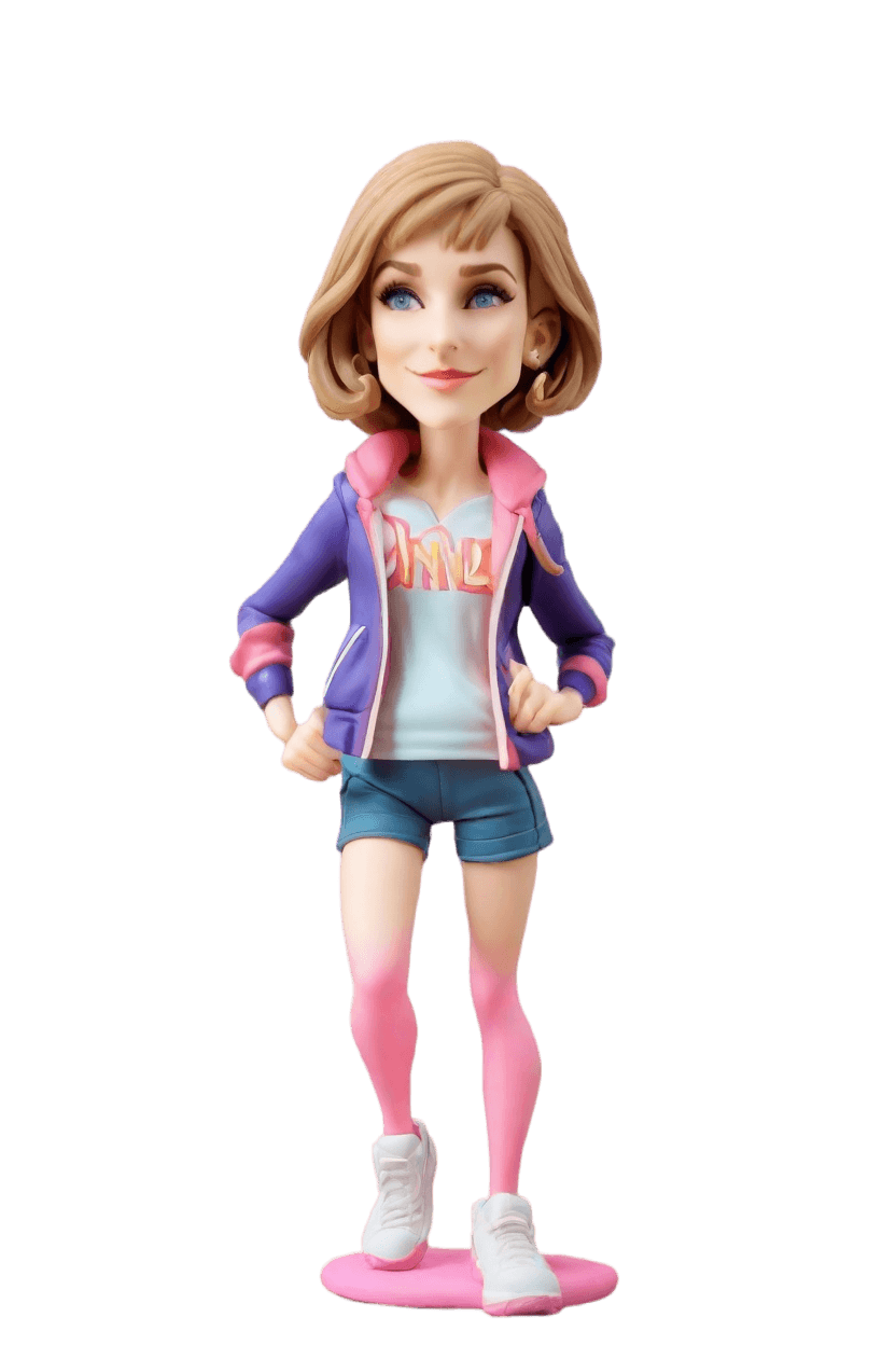 Dynamic Athlete Custom Bobblehead,She's Jumping Into Fun: Create Your Own Bobblehead Doll