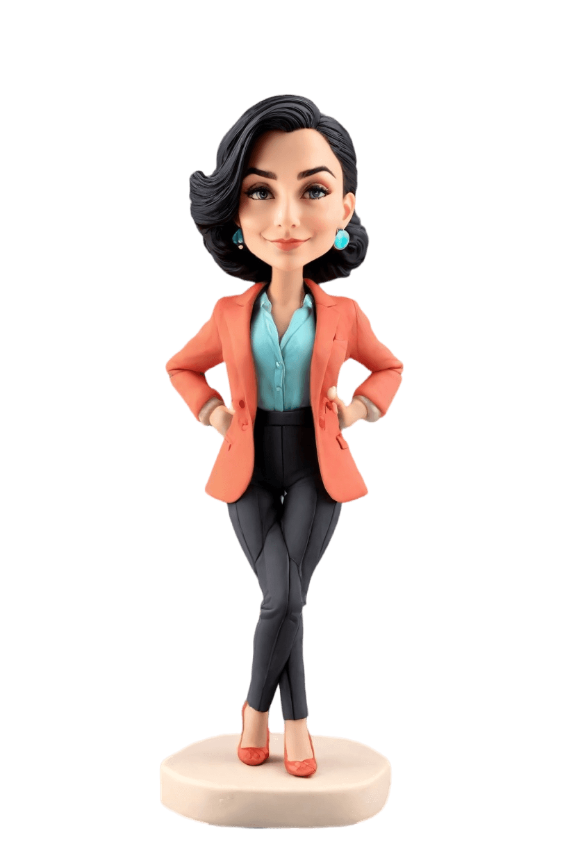 Custom Business Confidence Bobblehead,She Created Her Own Confident CEO Bobblehead!