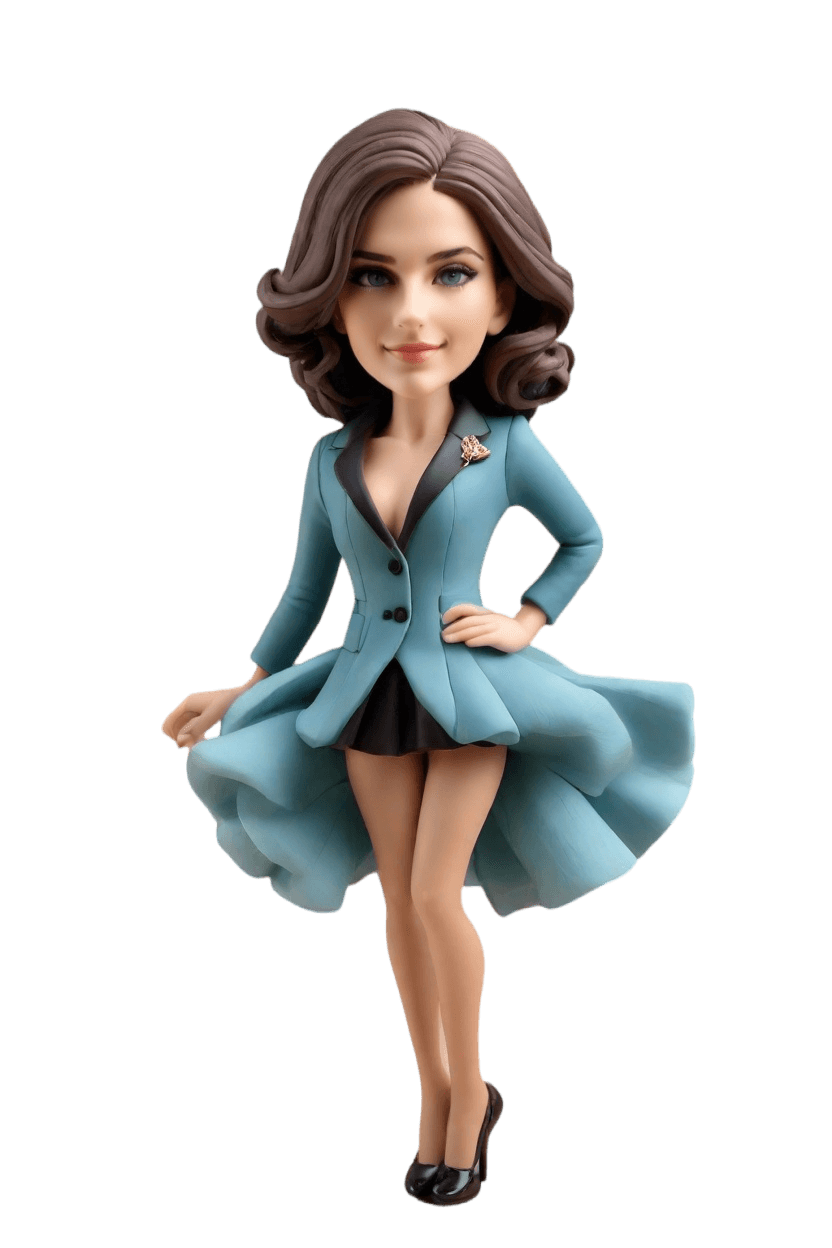 Custom Engagement Chic Bobblehead,She Created a Chic Bobblehead for Her Engagement!