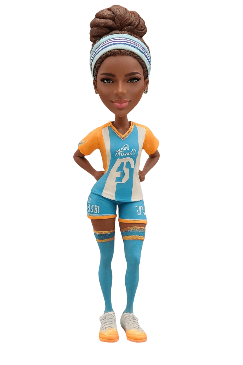Soccer Star Custom Playful Bobblehead,She Kicks Goals and Hearts with Her Custom Bobblehead!