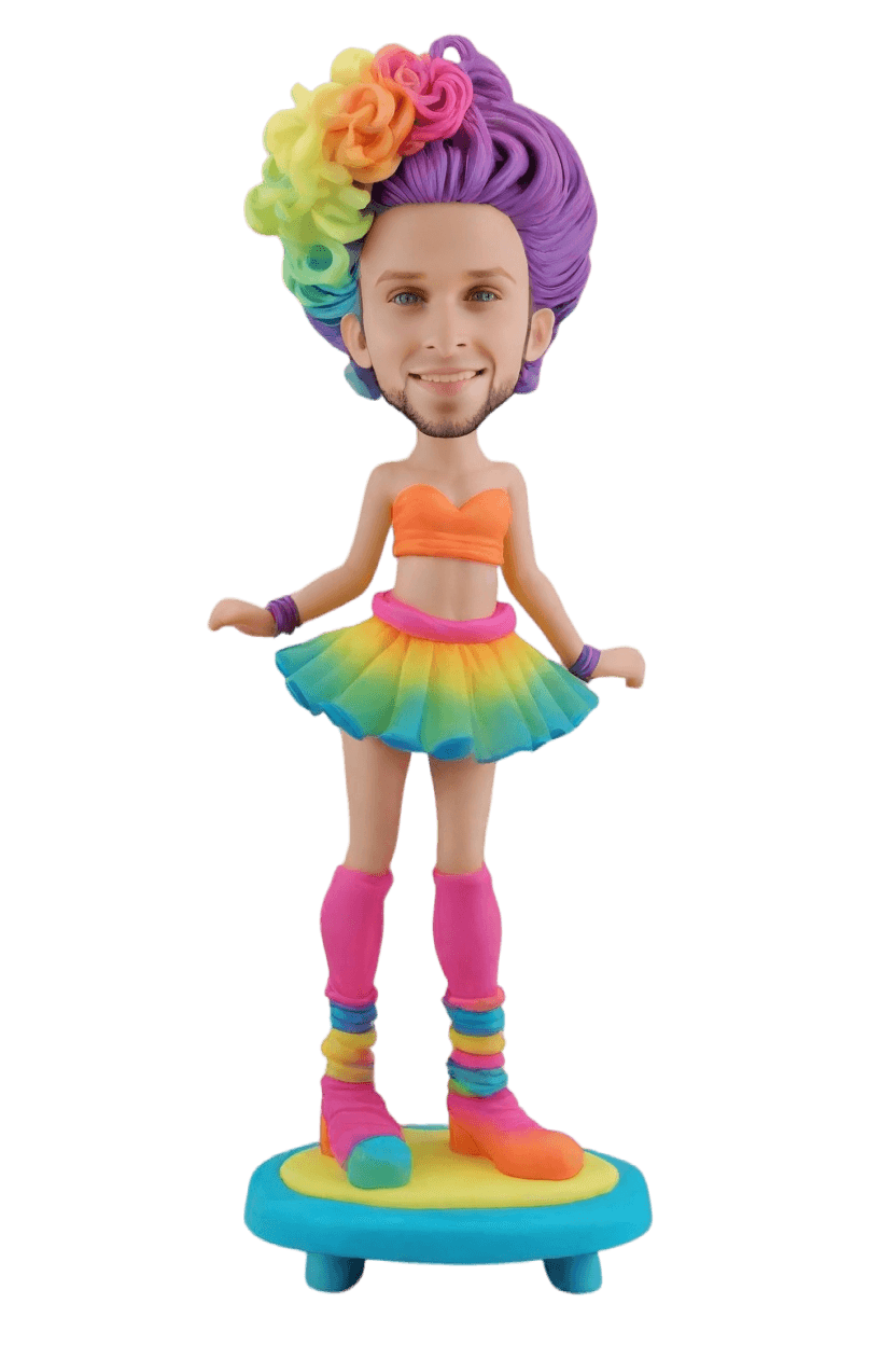 Custom Pride Celebration Bobblehead,He Made His Own Rainbow Bobblehead Doll!