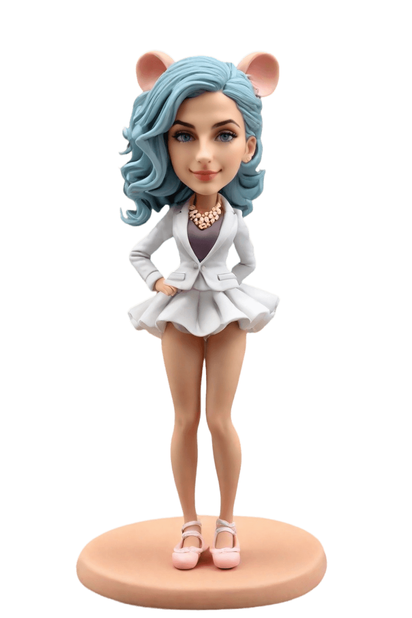 Custom Business Anniversary Chic Bobblehead,She Created a Chic Suit Bobblehead for Her Office Milestone!