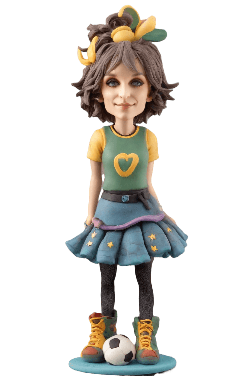 Custom Kicking Punk Bobblehead,She's Making Her Own Playful Kicker Bobblehead! 🏟️👟