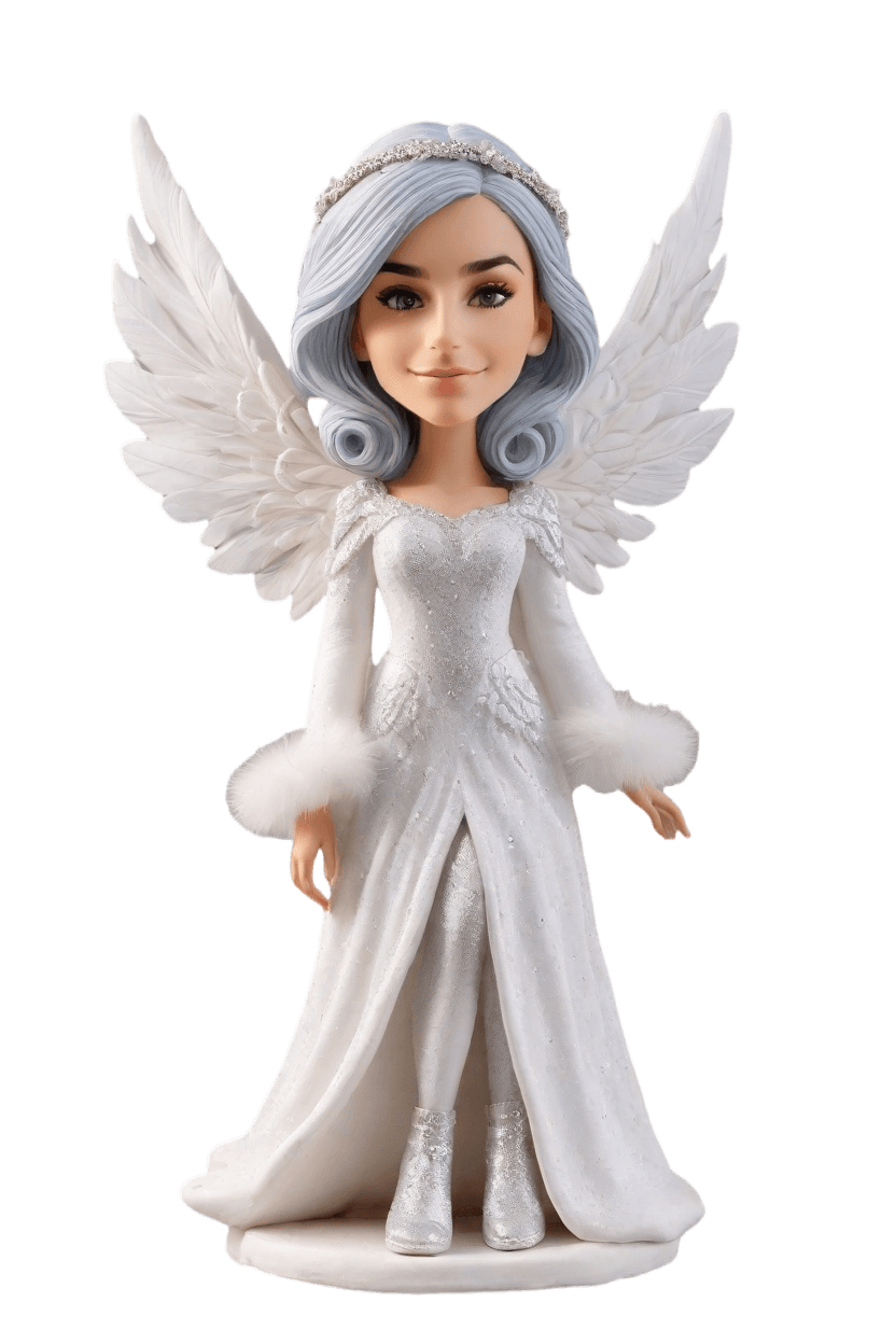 Custom Christmas Ethereal Bobblehead,She Embraced Christmas Magic with a Bobblehead!