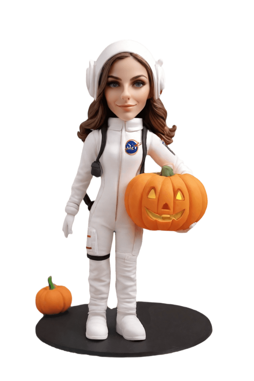 Custom Halloween Astronaut Bobblehead,She Crafted Her Own Space Hero Bobblehead!