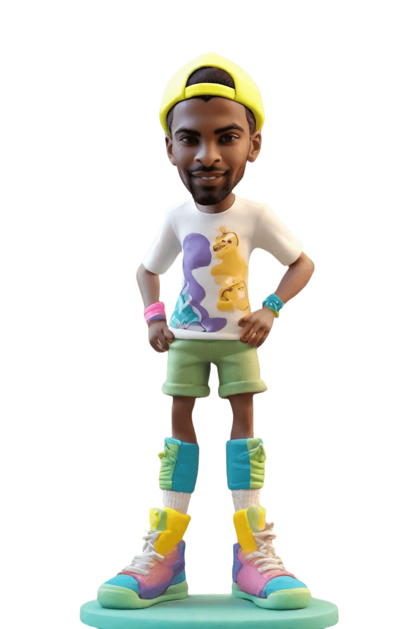 Custom Sports Star Casual Bobblehead,He Just Created His Own Playful Athlete Bobblehead! 🏀