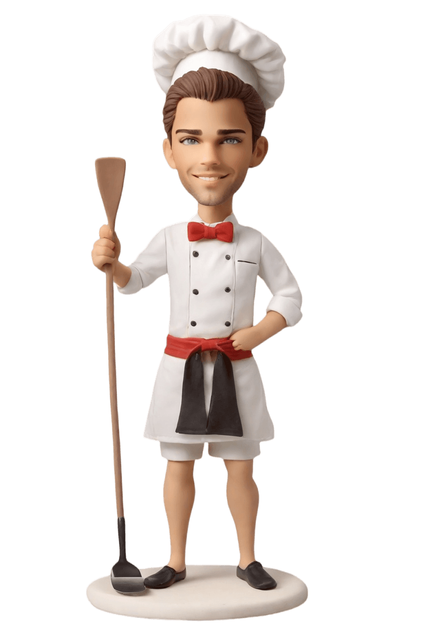 Custom Chef's Playful Bobblehead,John Shares His Winking Chef Bobblehead Creation