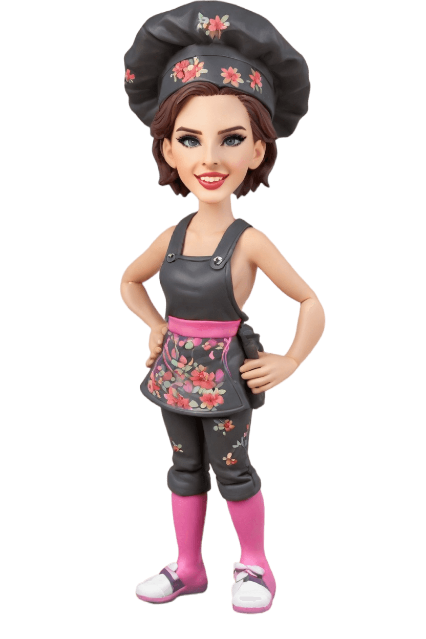 Custom Kitchen Whimsy Bobblehead,She's Winking at Her Own Bobblehead Creation!