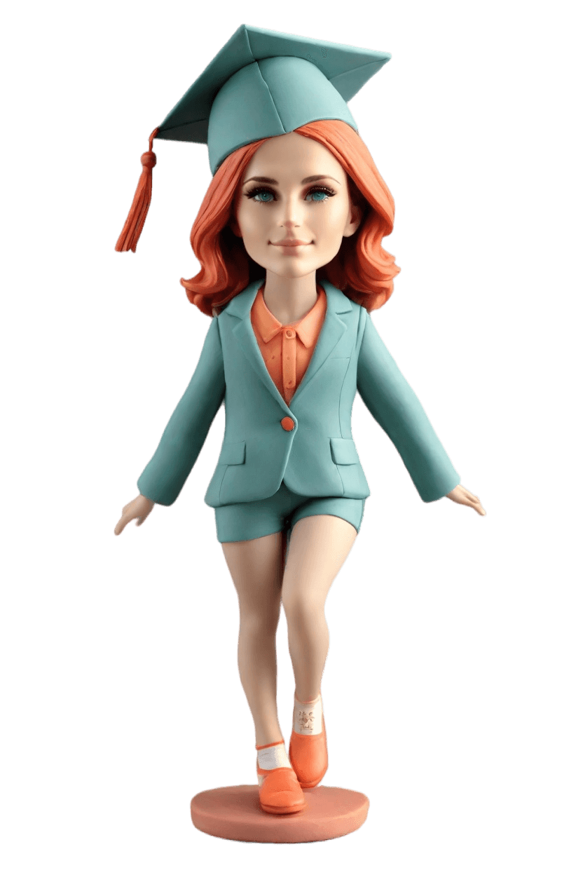 custom Graduation Chic bobblehead,Emma's Grad Moment: Create Your Own Bobblehead Doll