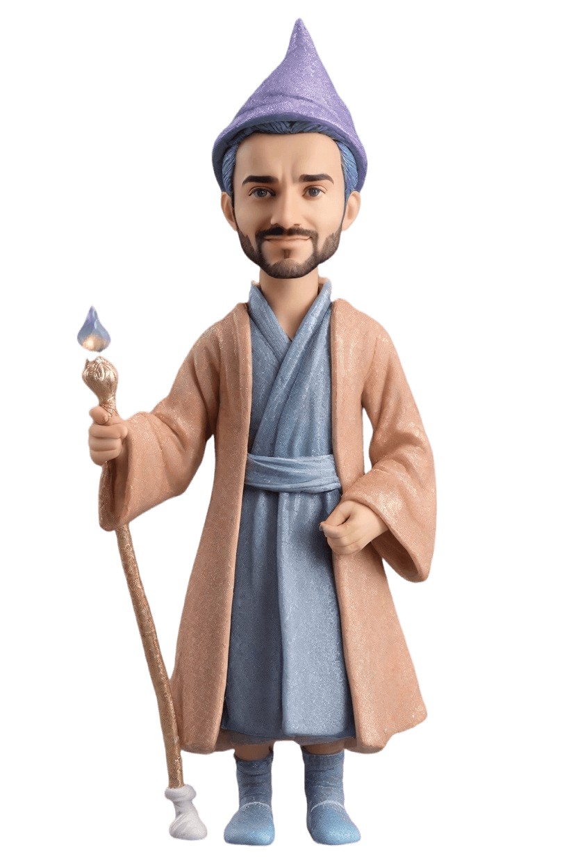 custom Wizardry Celebration bobblehead,He Casts a Spell on His Custom Bobblehead!