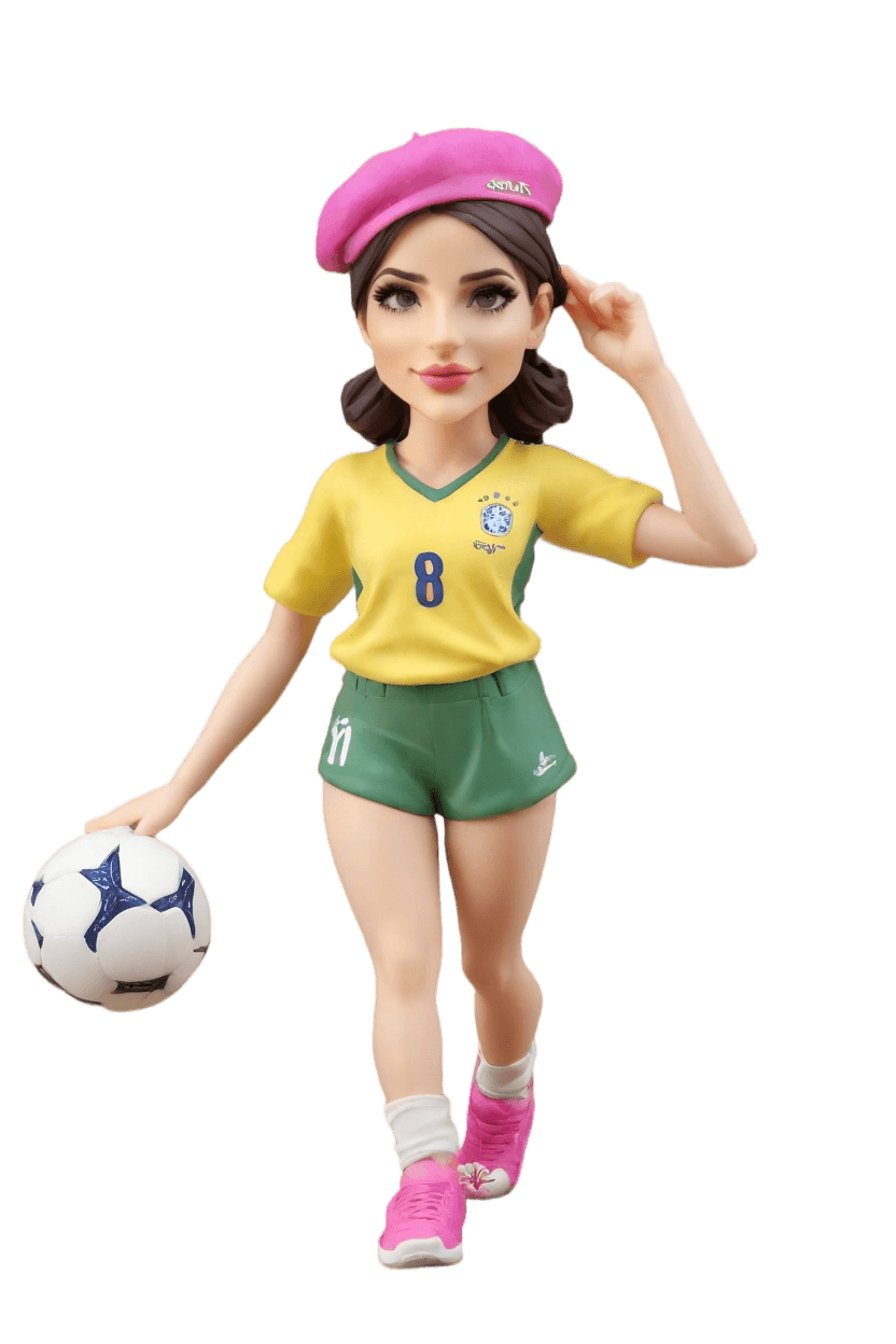 Custom Euro Soccer Chic Bobblehead,She's Crushing It: Create Your Own Soccer Star Bobblehead
