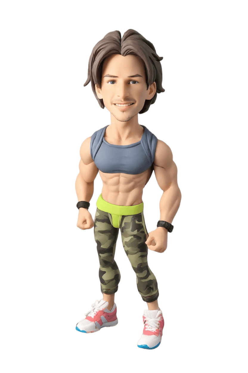Custom Fitness Flexing Bobblehead,John Just Created His Ultimate Workout Buddy Bobblehead!