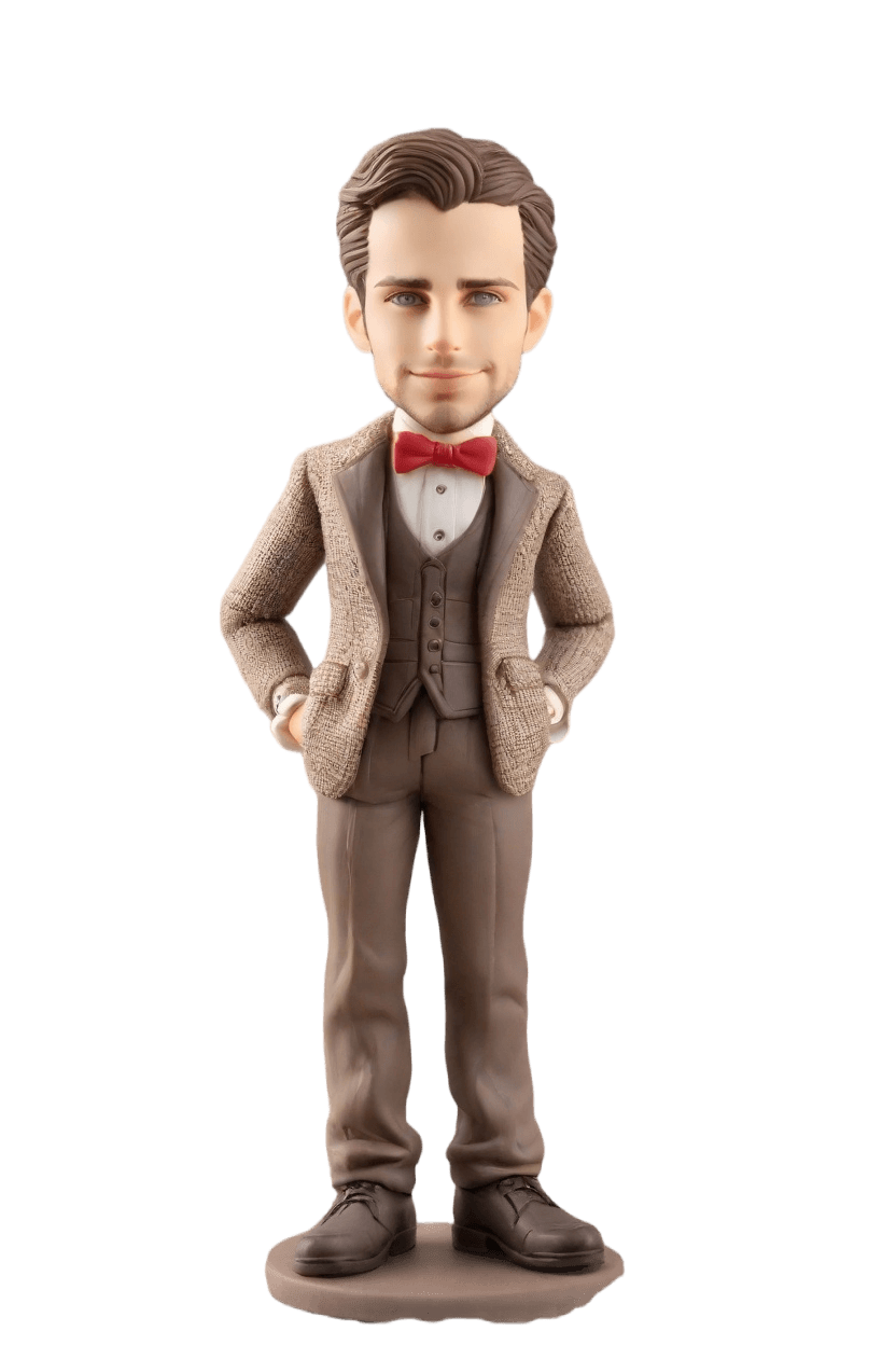 Casual Office Custom Bobblehead,He Made His Own Bobblehead in Office Attire!