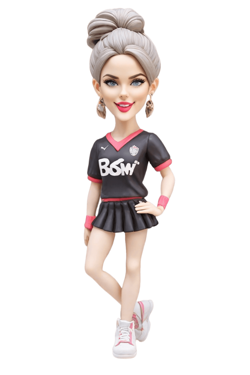 Custom Kicking Sporty Bobblehead,She's Making Her Own Playful Soccer Bobblehead!