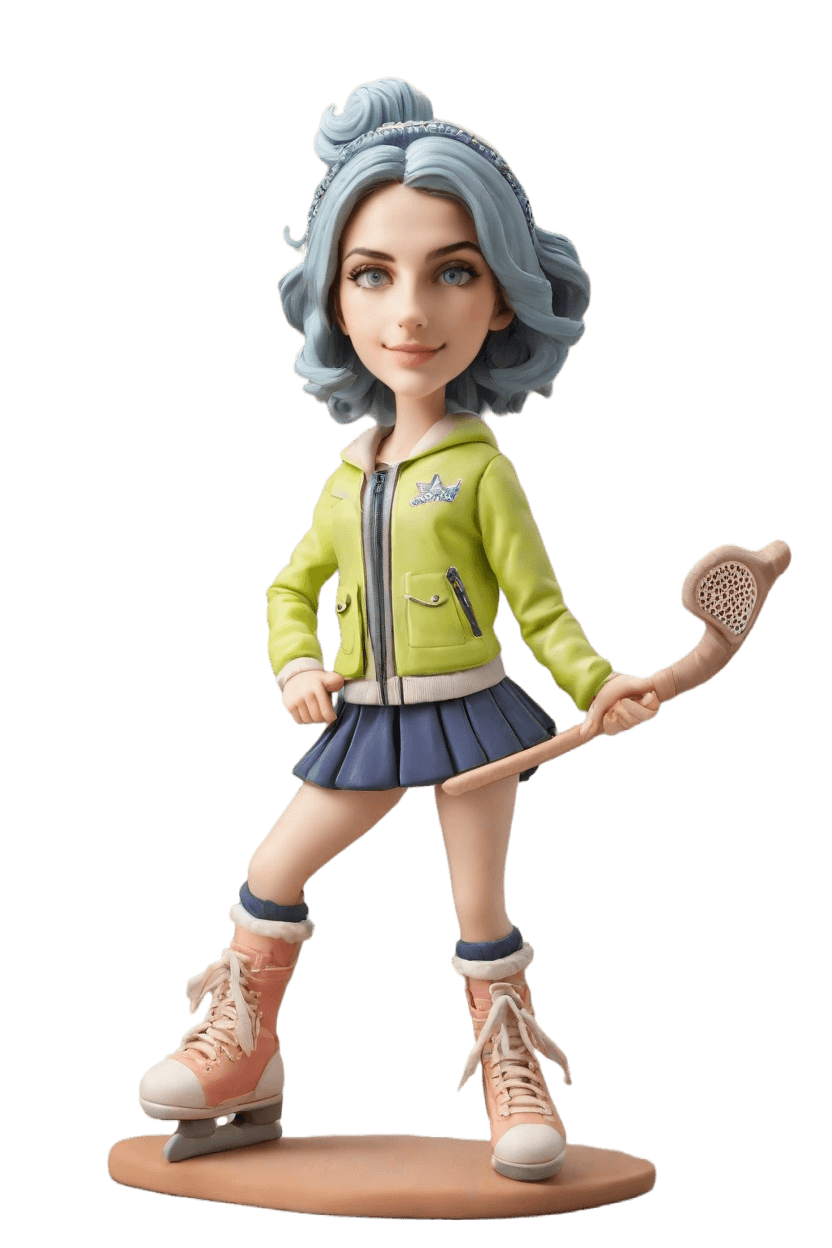 Custom Hockey Heroine Bobblehead,She Created Her Own Power Pose Bobblehead!