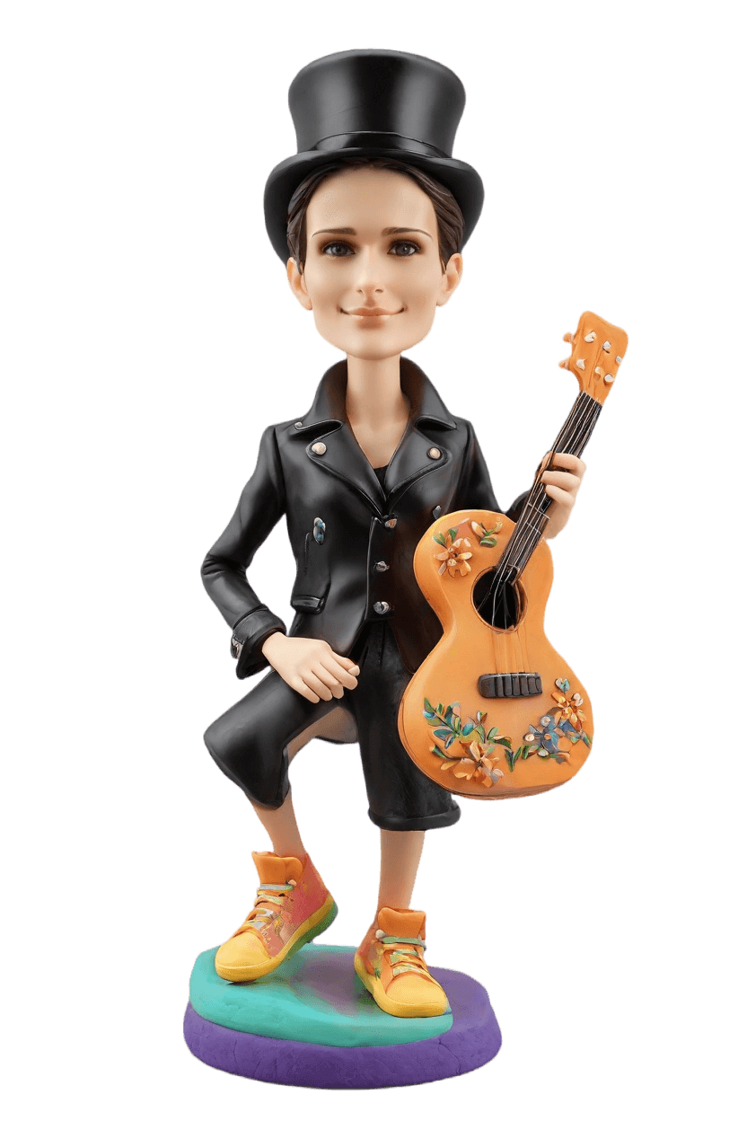 Custom Rockstar Female Bobblehead,She Created Her Rockstar Bobblehead Dream!