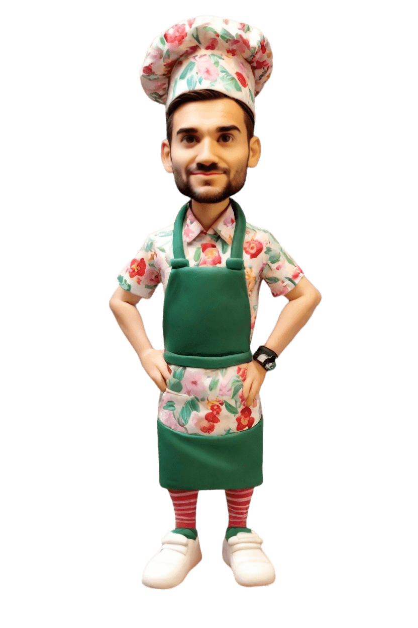Custom Chef's Playful Bobblehead,John Shares: Make Your Own Culinary Bobblehead Doll