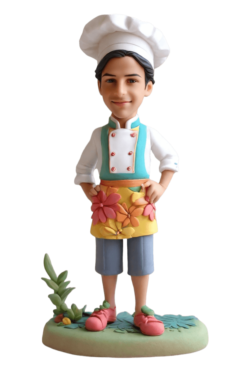Custom Chef's Playful Bobblehead,John's Hilarious Chef Bobblehead Creation