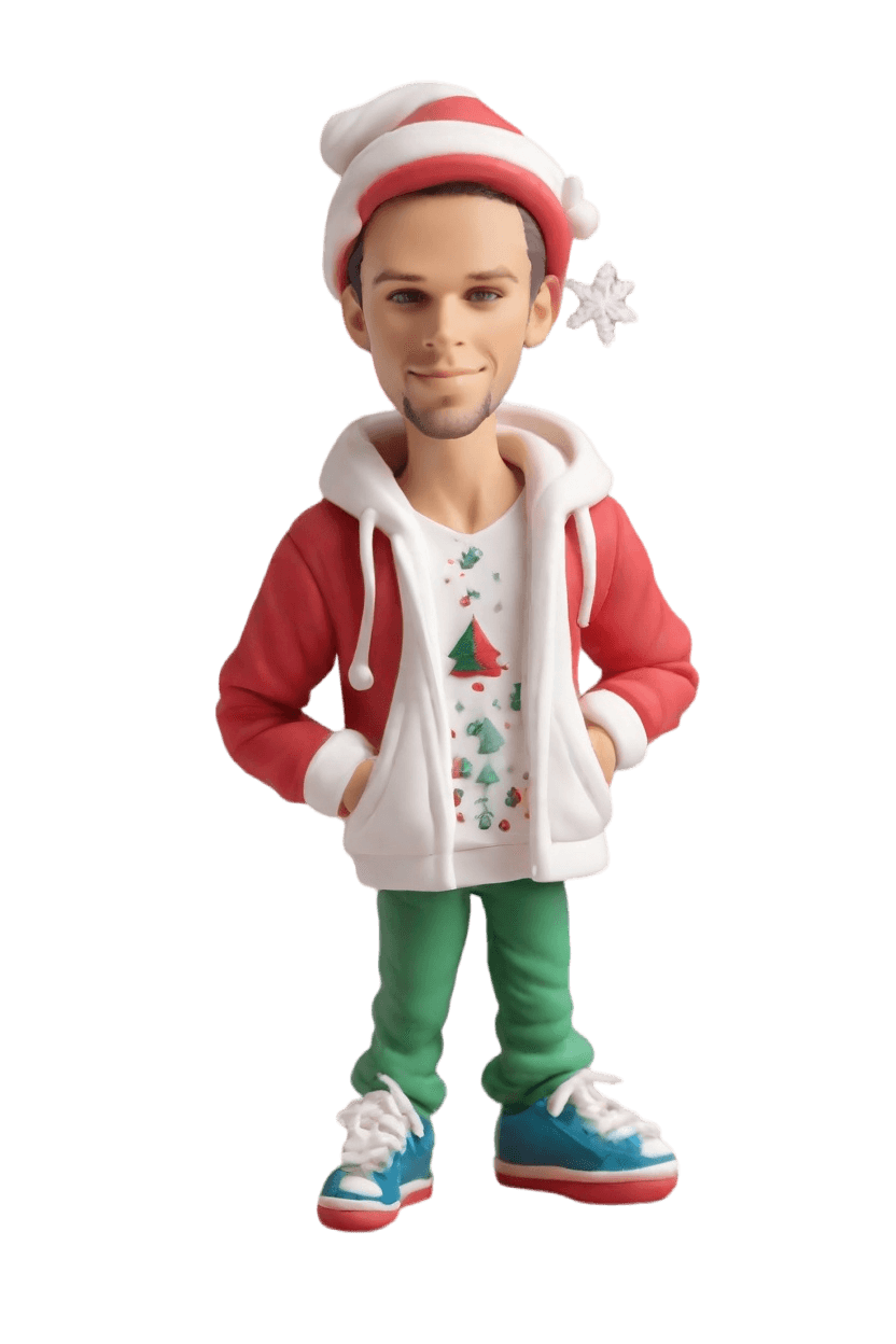 Custom Holiday Jolly Bobblehead,He Made His Own Jolly Jogger Bobblehead Doll!
