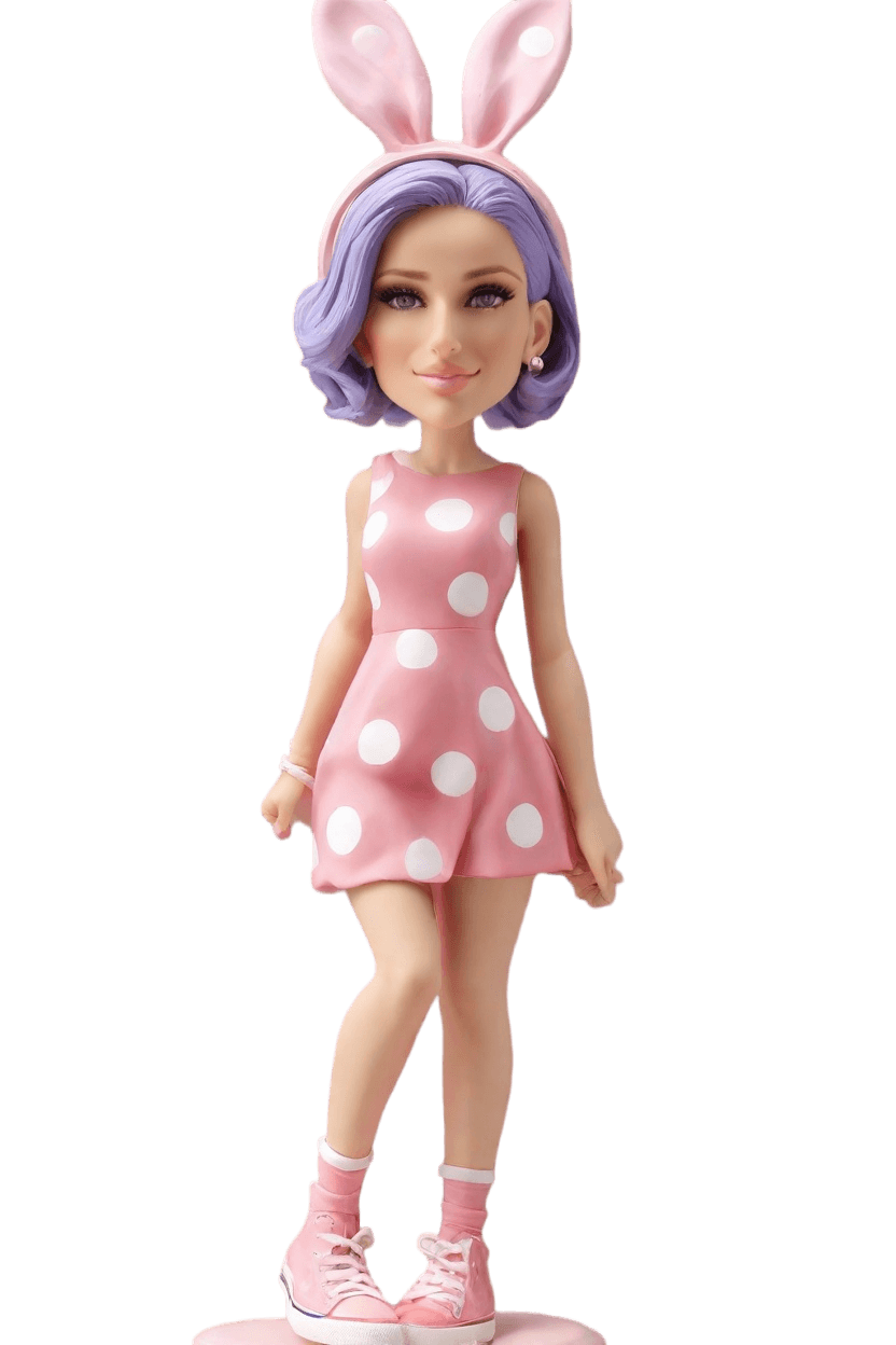 Custom Easter Playful Bobblehead,She Created Her Cheeky Easter Bobblehead Doll