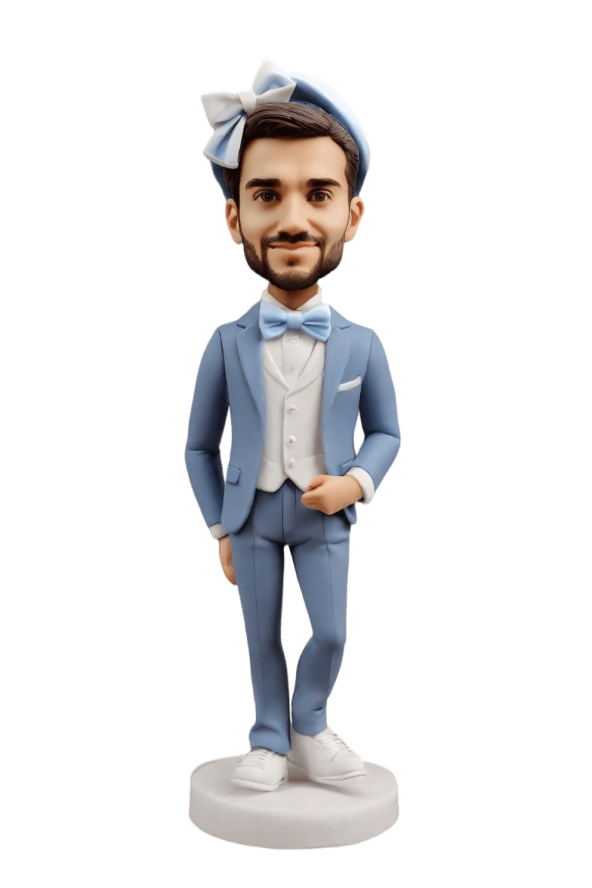 custom Graduation Triumphant Bobblehead,He Made His Own Bobblehead Throwing Cap!