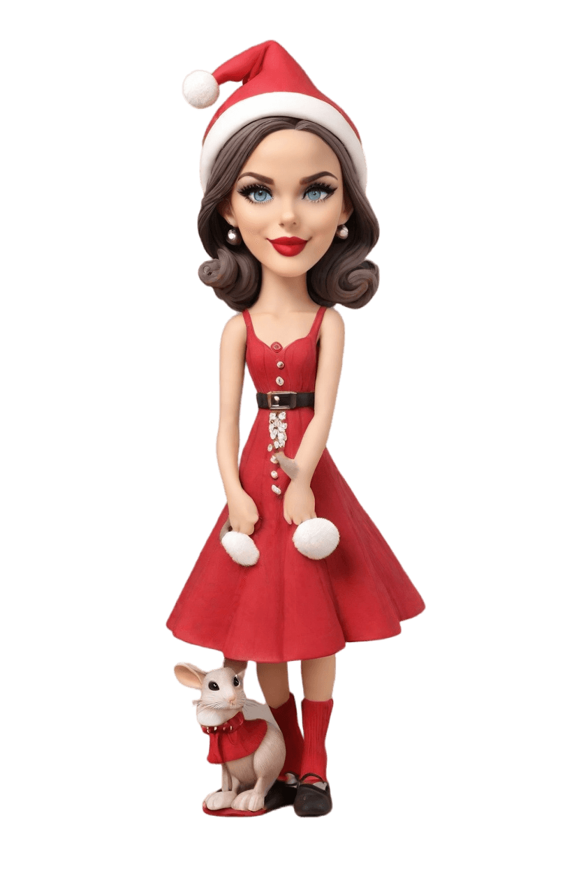 Custom Christmas Cheerful Bobblehead,She Made Her Own Joyful Christmas Bobblehead! 🎄🎅