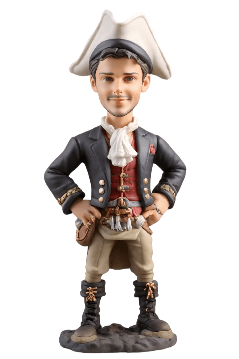 Custom Halloween Mischief Pirate Bobblehead,He Made His Own Mischievous Pirate Bobblehead Doll!