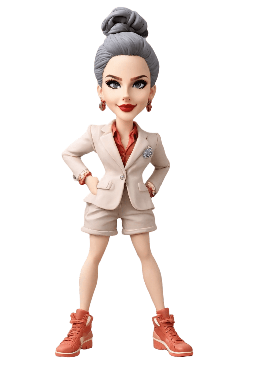 custom Recognition Achievement bobblehead,She Created Her Own Confident Trophy-Holding Bobblehead