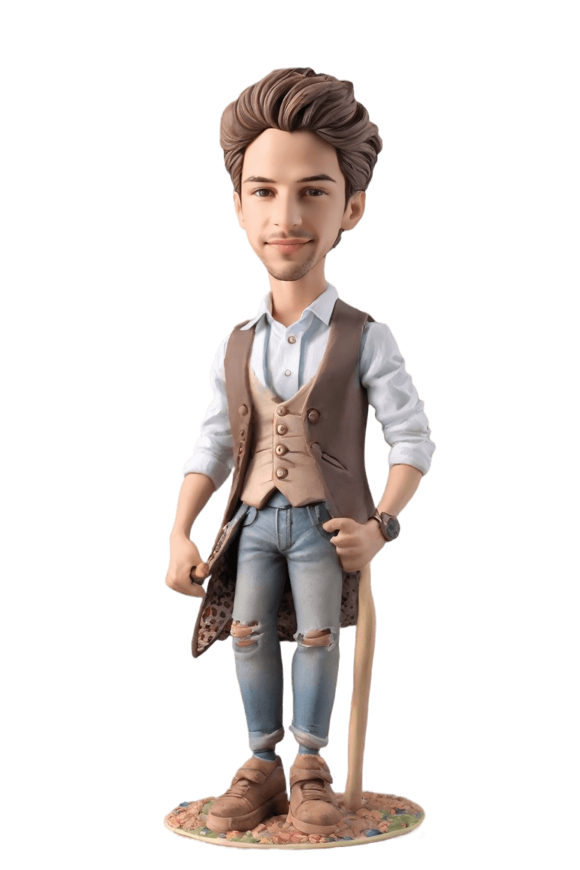 Custom Artistic Expression Bobblehead,He Created His Own Artistic Bobblehead!