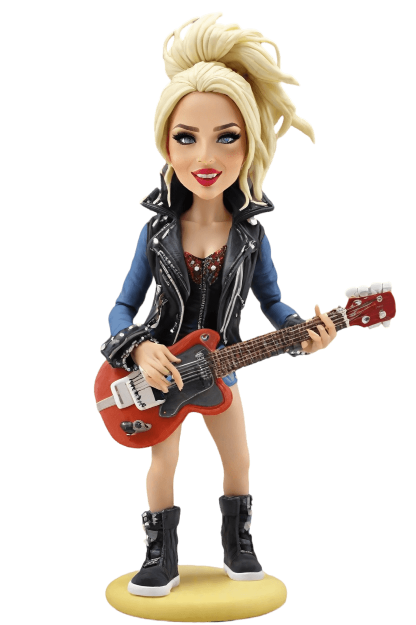 Custom Rockstar Figurine Bobblehead,She's Rocking Her Custom Bobblehead!