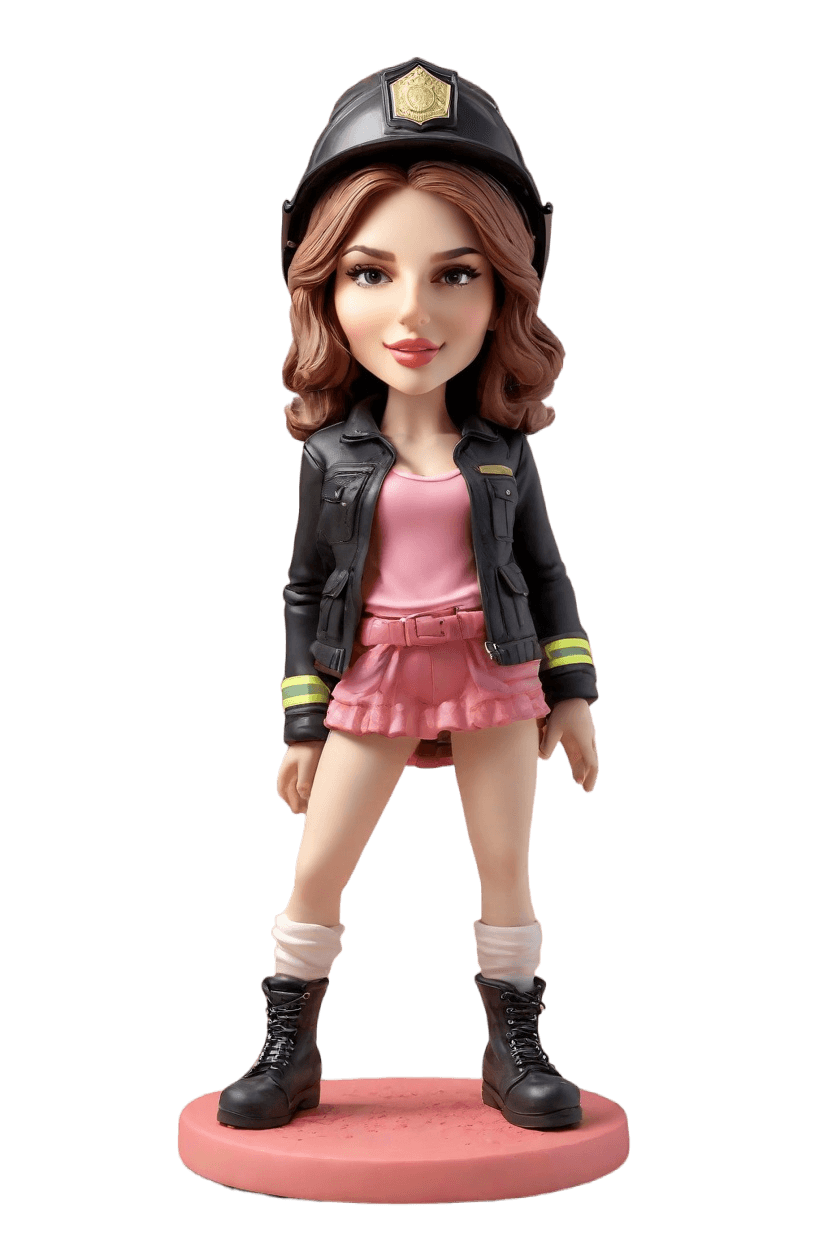 Custom Heroic Firefighter Bobblehead,She Created Her Own Firefighter Bobblehead!