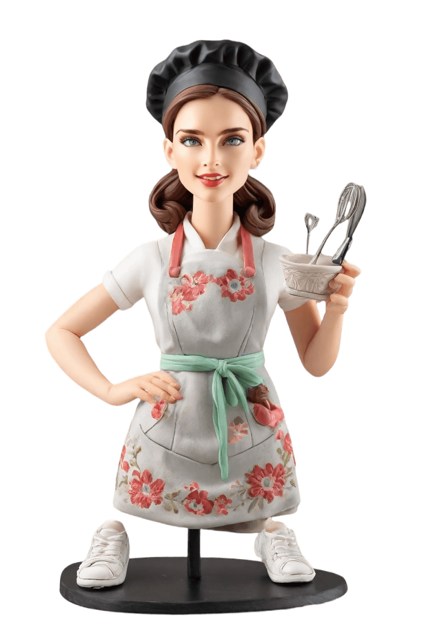 Custom Chef Showstopper Bobblehead,She's Crafting Her Sassy Chef Bobblehead!