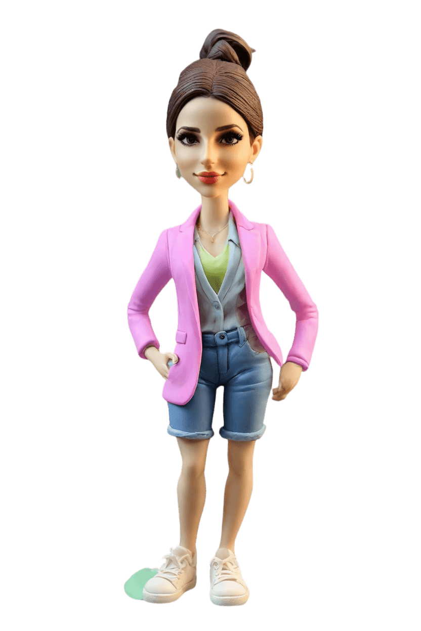 custom Manager Confidence bobblehead,She Created a Neon-Clad Manager Bobblehead!